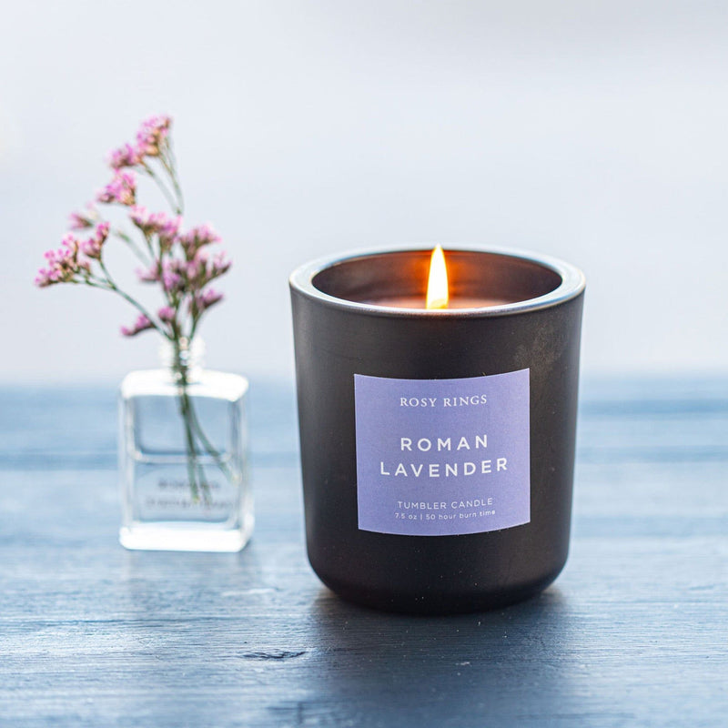 Rosy Rings Roman Lavender Boxed Glass Tumbler Candle Tumbler Candle