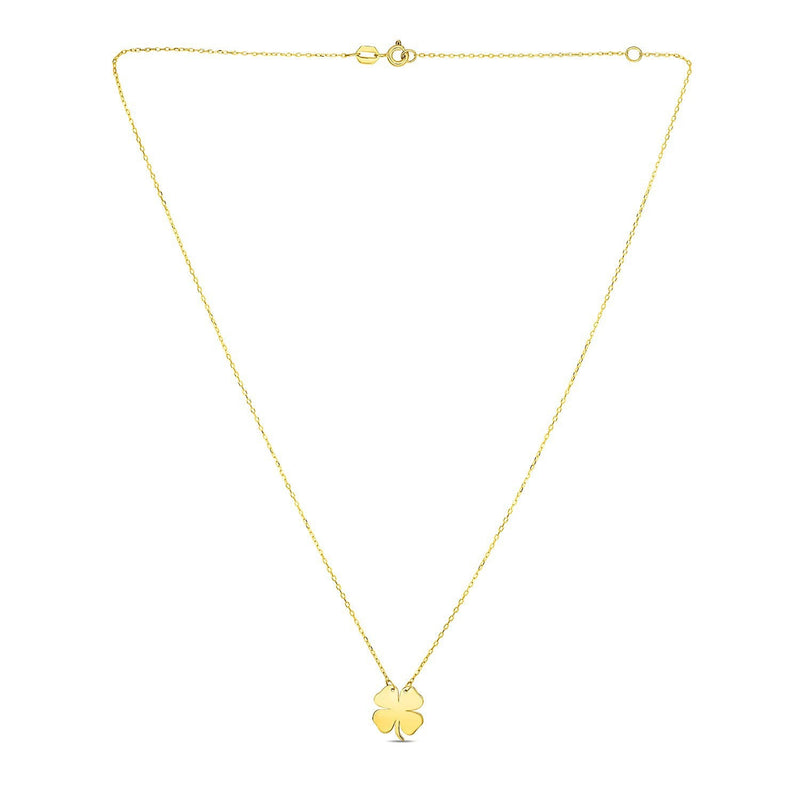Bids.com 14K Yellow Gold Four Leaf Clover Necklace Necklaces