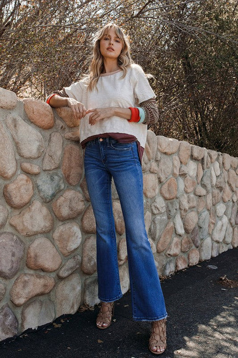 Mid Rise Flare Jeans