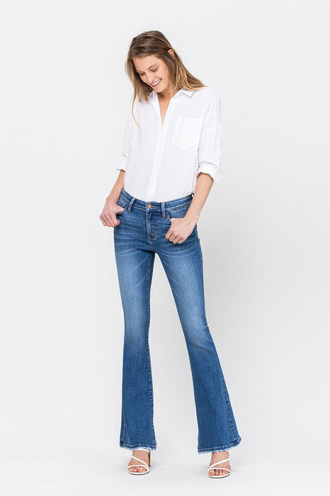 Mid Rise Flare Jeans