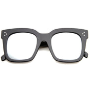 zeroUV Bold Oversize Flat Mirror Lens Square Frame Horn Rimmed Sunglasses 50mm - A100 Sunglasses