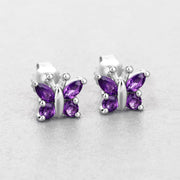 Bids.com 1.00 Carat Genuine Amethyst .925 Sterling Silver Earrings Earrings