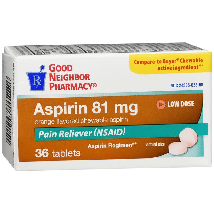 G.n.p. G.n.p. Aspirin 81mg Orange Chew Tab 36 Folder Tabs