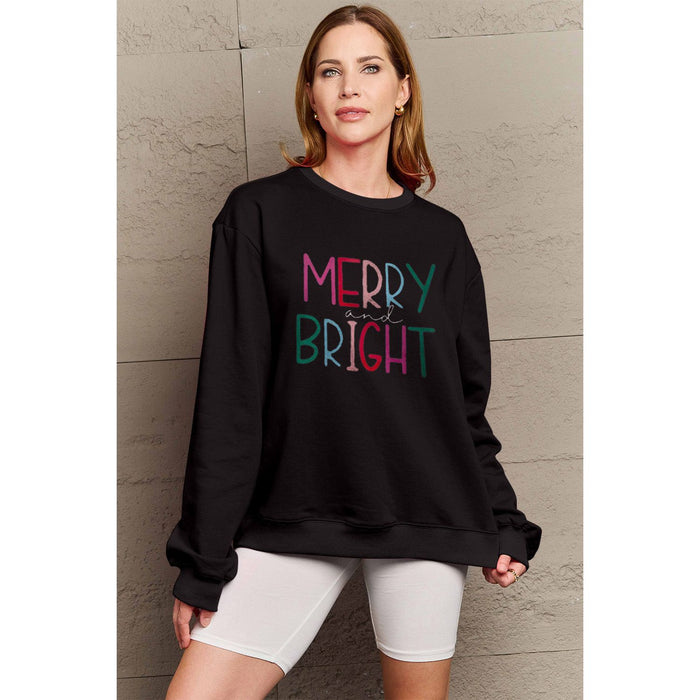 Simply Love MERRY AND BRIGHT Graphic Sweatshirt