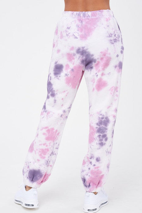 ELASTIC WAIST TIE DYE JOGGERS