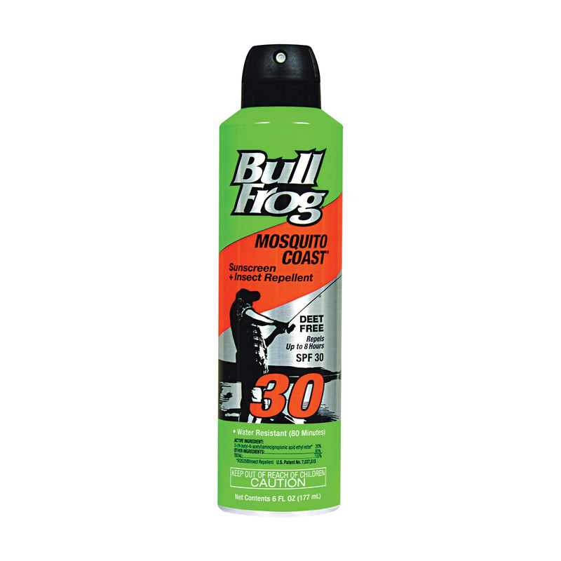 Bull Frog Bull Frog Mosquito Coast Sunscreen + Insect Repellent, Continuous Spray, SPF 30 Sunscreen White Smoke