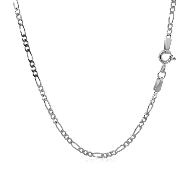 Bids.com 14k White Gold Solid Figaro Chain 1.9mm Necklaces