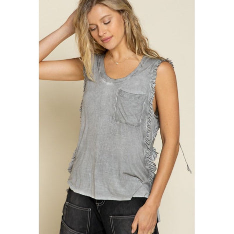 Pol Criss-cross Lace-up Open Back Tank Top