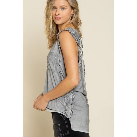 Pol Criss-cross Lace-up Open Back Tank Top