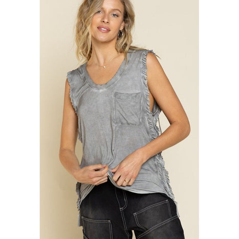 Pol Criss-cross Lace-up Open Back Tank Top