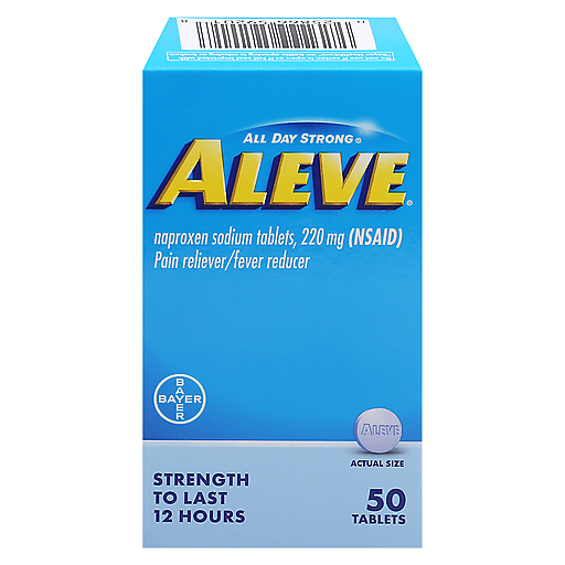 Aleve Aleve All Day Strong 220 Mg Pain Reliever/Fever Reducer Tablets 50 Ea Box Personal Care