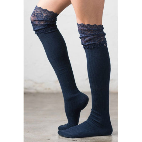 Lace Topped Over the Knee Socks