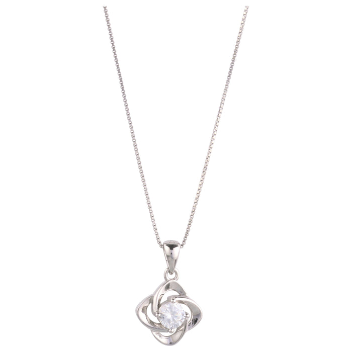 925 Sterling Silver Love Knot Pendant Necklace