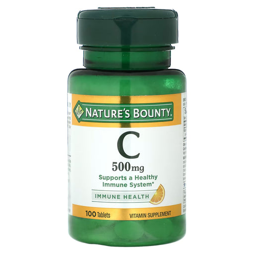 Nature's Bounty Vitamin C Tablets 500 mg – Unit Dose Blister Pack (100 Tablets) Vitamins & Supplements White Smoke