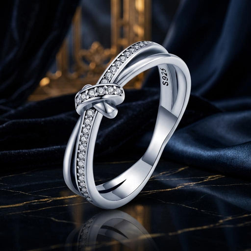 Bids.com S925 Sterling Silver Oxidized Pavé Setting CZ Ring Size 6 for Women Rings