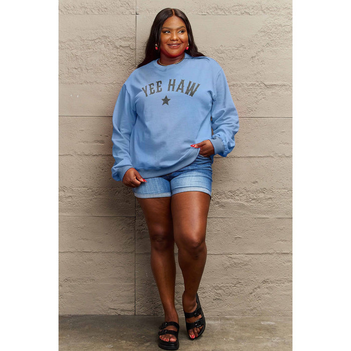 Simply Love YEEHAW Graphic Round Neck Sweatshirt