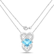 Bids.com 4.65 Carat Genuine Swiss Blue Topaz .925 Sterling Silver Pendant Pendants