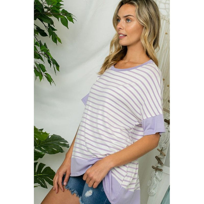 STRIPE MIXED HIGH LOW TOP