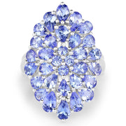 Bids.com 4.62 Carat Genuine Tanzanite .925 Sterling Silver Ring Rings
