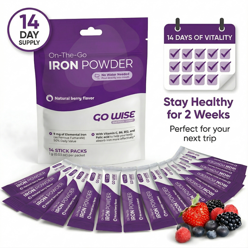 Go Wise Gentle Iron Supplement for Women and Men (No Water Needed) Iron Supplement