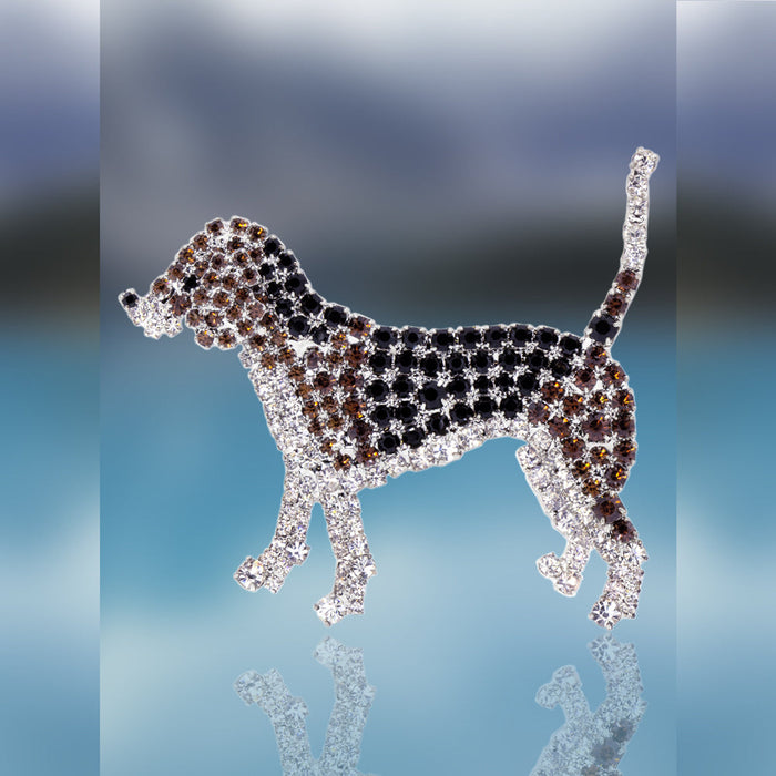 Beagle Pin with Swarovski Crystal Stones by Albert Weiss