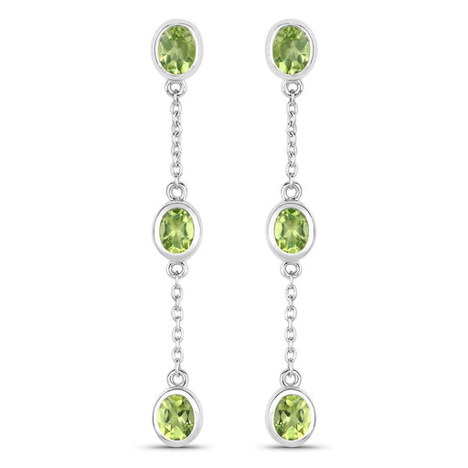 Bids.com 2.10 Carat Genuine Peridot .925 Sterling Silver Earrings Earrings