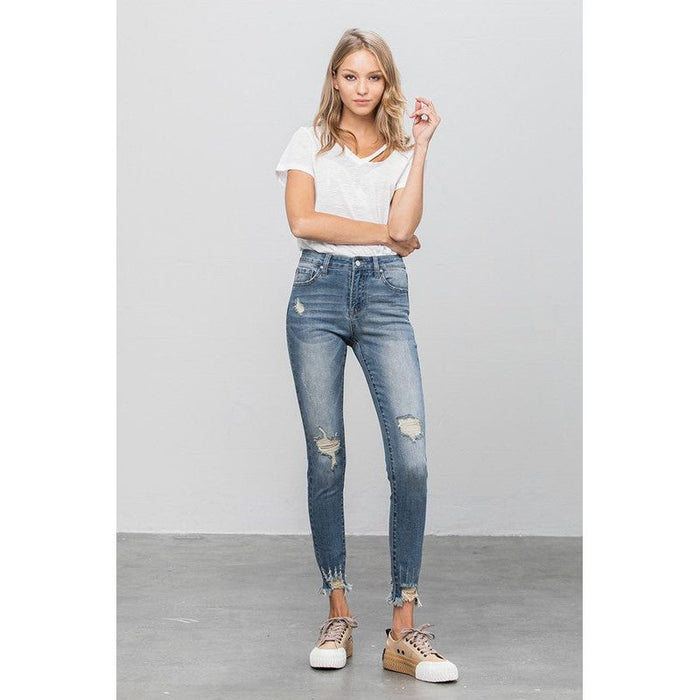 High Stretch Mid Rise Skinny Jeans