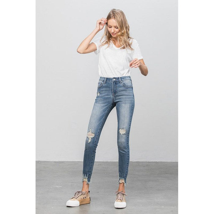 High Stretch Mid Rise Skinny Jeans