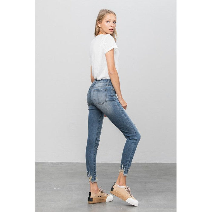 High Stretch Mid Rise Skinny Jeans