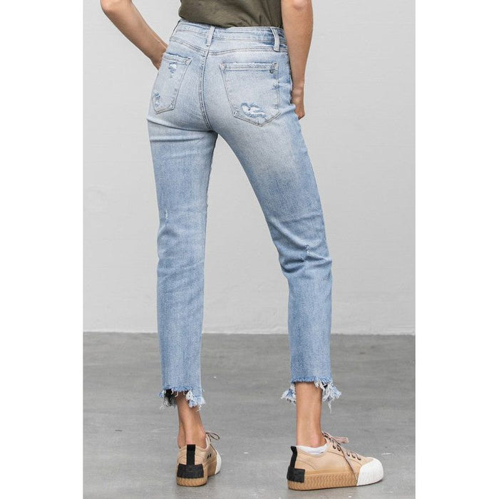 Mid Waist Straight Jeans