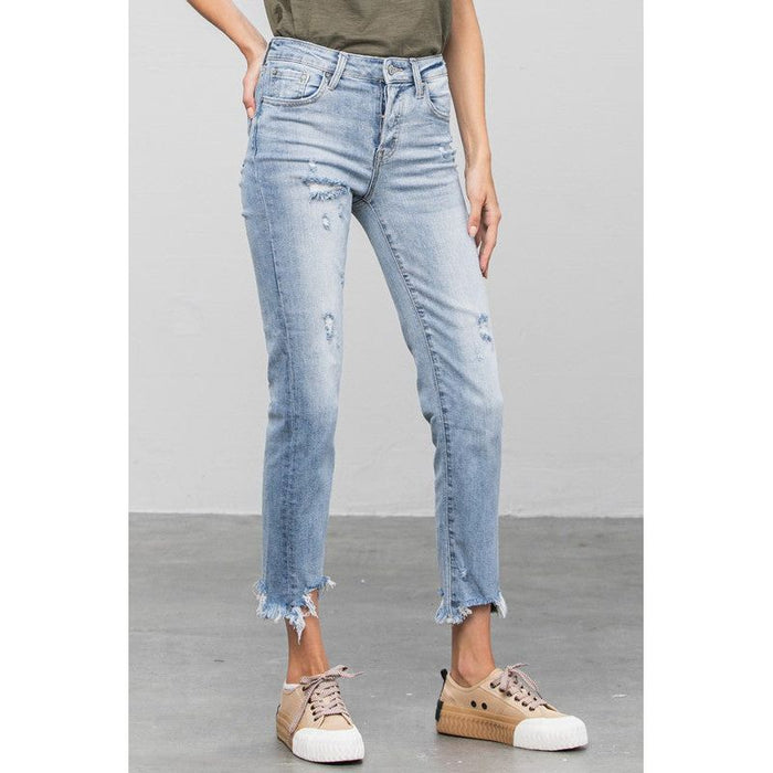 Mid Waist Straight Jeans