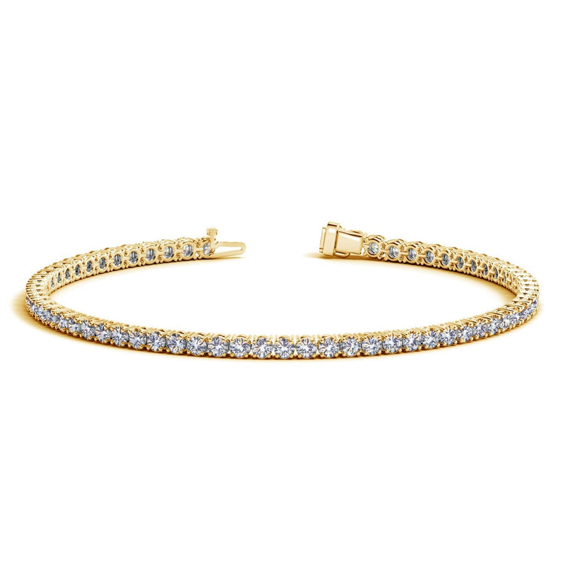 Bids.com Lab Grown Round Diamond Tennis Bracelet in 14k Yellow Gold (3 cctw F/G  VS2/SI1) Bracelets