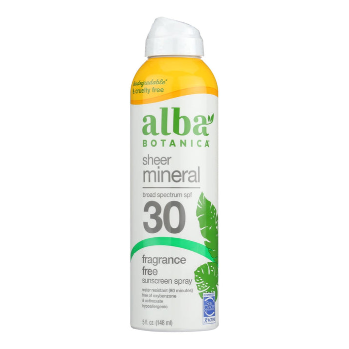 Alba Botanica Mineral Sunscreen Face Spray, SPF 30 - 5 Fl Oz