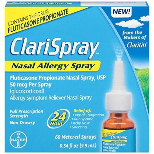 ClariSpray ClariSpray Nasal Allergy, Full Prescription Strength, 50 Mcg Per Metered Sprays 0.34 Oz Health & Beauty