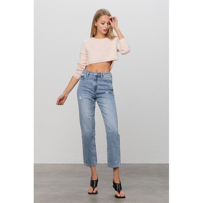 High Rise Straight Jeans