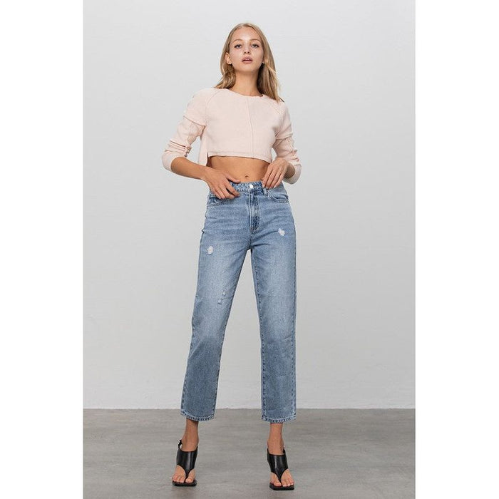 High Rise Straight Jeans