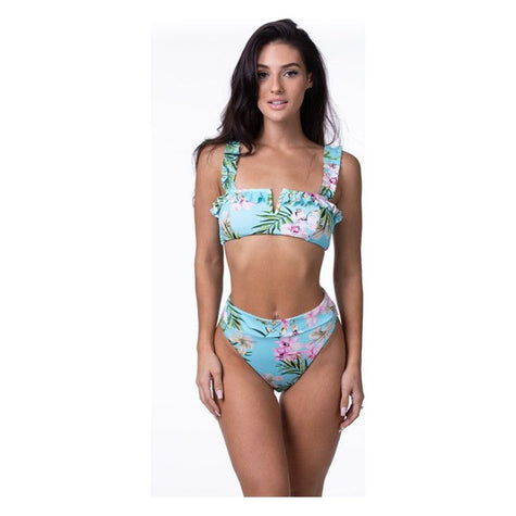 Mint Tropical Floral Bikini Set