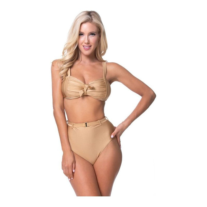 GOLD HIGH WAIST BIKINI SET