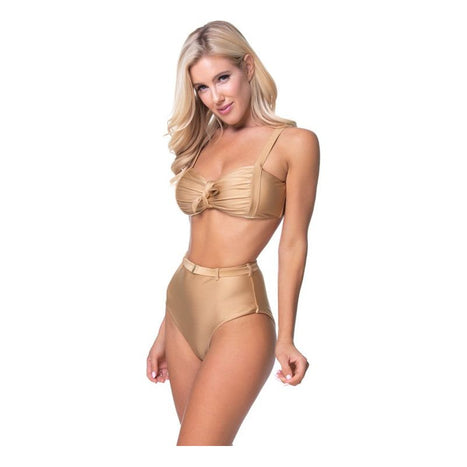 GOLD HIGH WAIST BIKINI SET