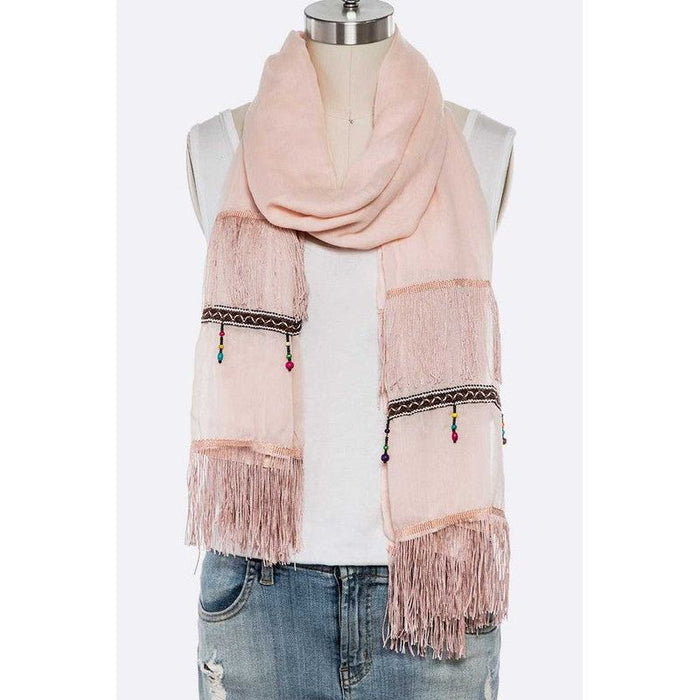 Fringe Tassel Large Oblong Scarf