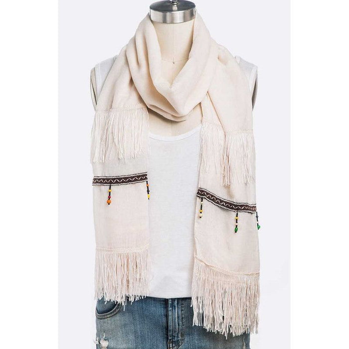 Fringe Tassel Large Oblong Scarf