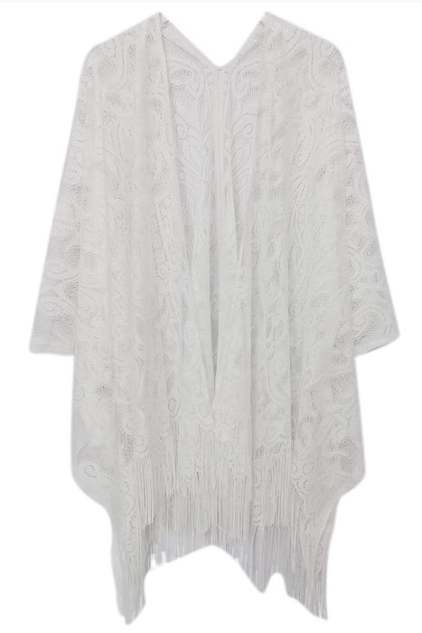 Elegant Lace Fringed Kimono