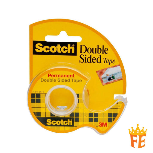 Scotch Scotch MMM137 Double Sided Permanent Tape In Handheld Dispenser 1" Core 0.5" X 37.5 Ft Clear Office Tape