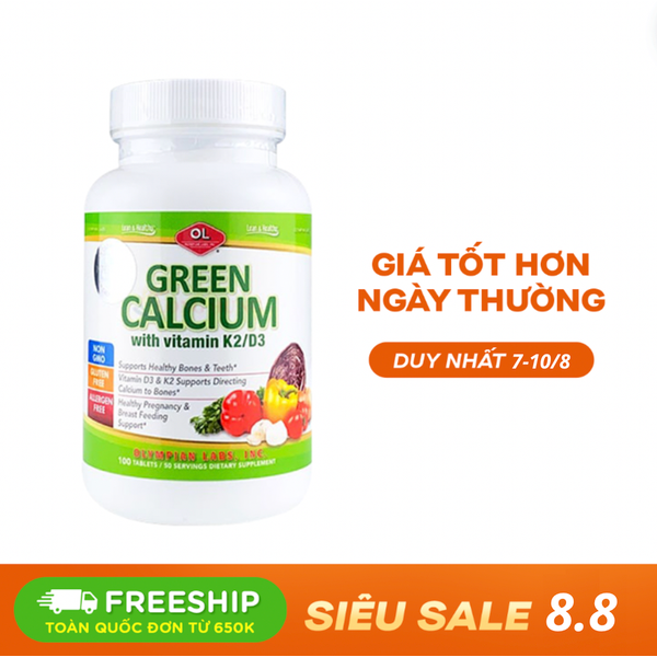 Olympian Labs Olympian Labs Green Calcium – Organic Calcium Complex (100 Tablets) Vitamins & Supplements
