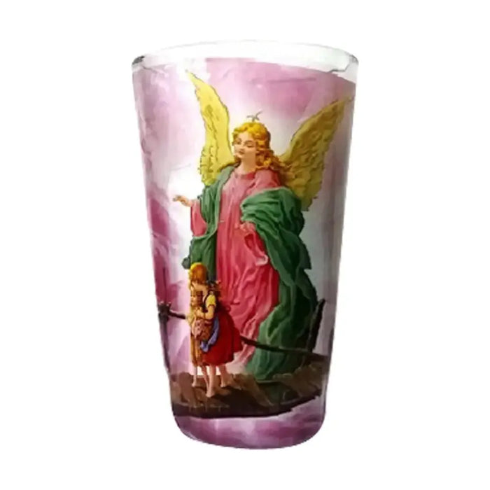 Angel De La Guarda White Candle Lrg Cup - Case - 12 Units