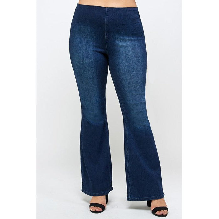 Plus Size Mid-Rise Banded Wider Flare Jeans