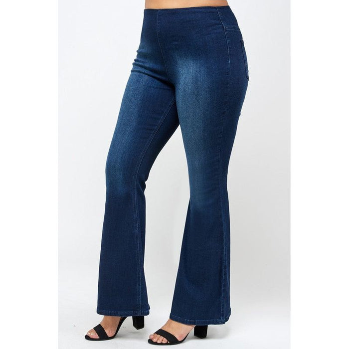 Plus Size Mid-Rise Banded Wider Flare Jeans