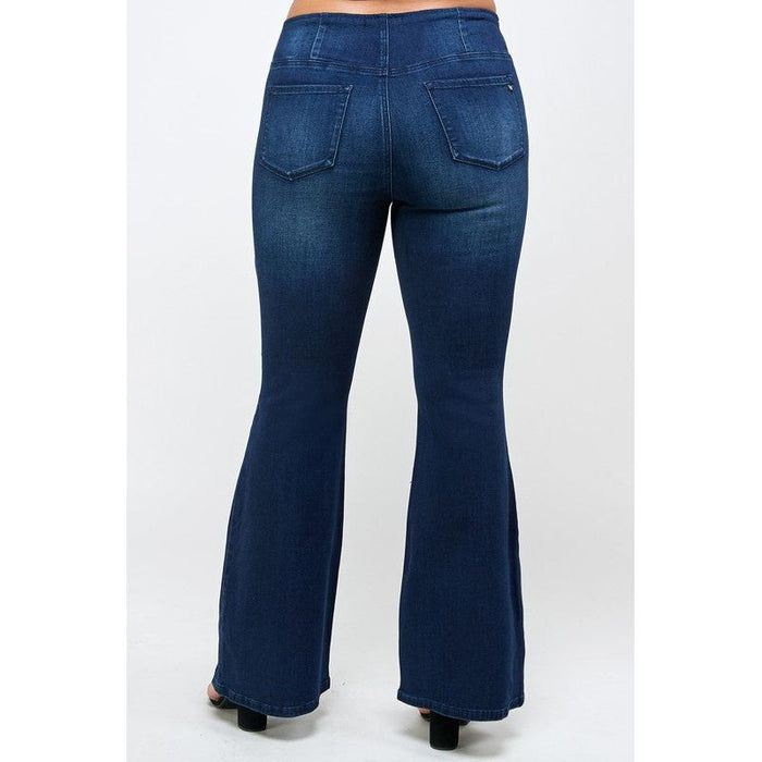 Plus Size Mid-Rise Banded Wider Flare Jeans