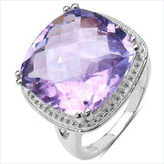Bids.com 11.93 Carat Genuine Amethyst .925 Sterling Silver Ring Rings