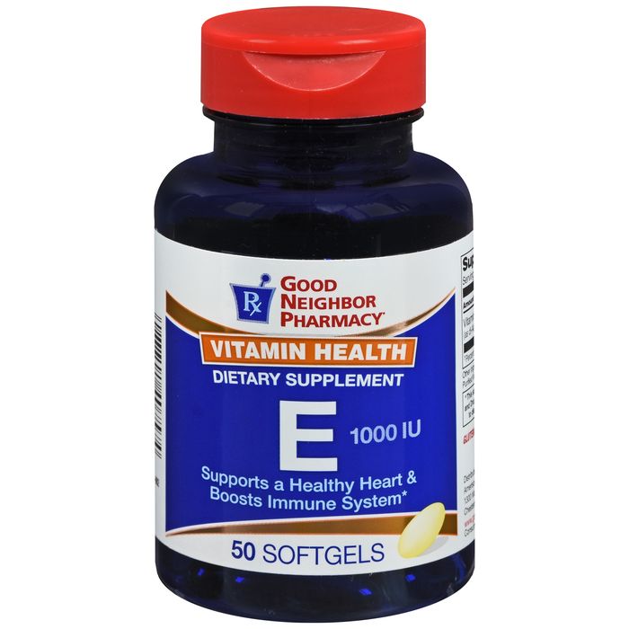 Good Neighbor Pharmacy Good Neighbor Pharmacy Vitamin E 1000 IU High-Potency Antioxidant & Immune Support 50 Softgels Vitamins & Supplements White Smoke